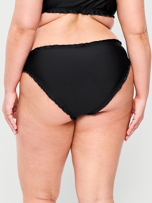 Image number 8 showing, Mid-Rise Ruffle Trim Swim Bottoms