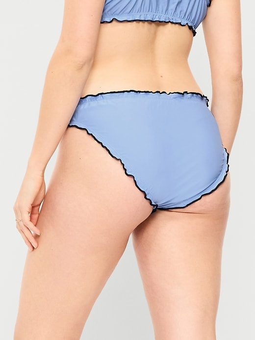 Image number 6 showing, Mid-Rise Ruffle Trim Swim Bottoms