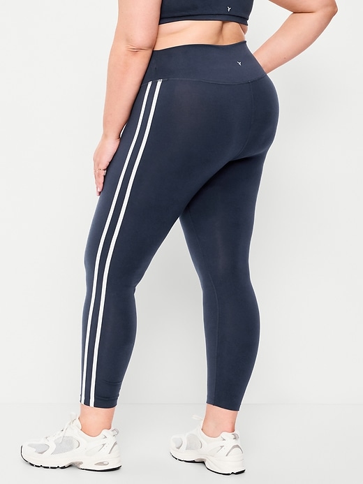 Image number 8 showing, High-Waisted PowerChill Side-Striped 7/8 Cotton Leggings