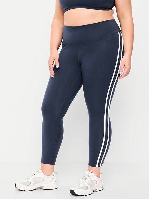 Image number 7 showing, High-Waisted PowerChill Side-Striped 7/8 Cotton Leggings