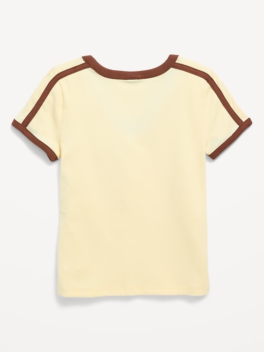 L'image numéro 3 présente T-shirt ajusté à manches courtes à imprimé pour fille