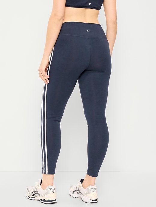 Image number 6 showing, High-Waisted PowerChill Side-Striped 7/8 Cotton Leggings