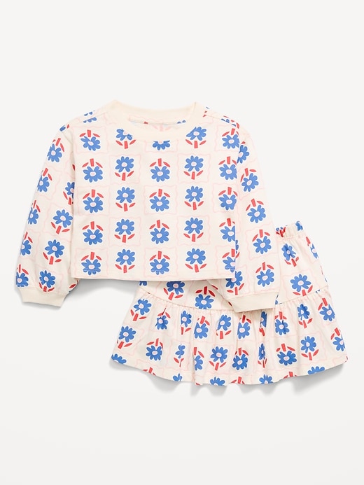 Image number 2 showing, Printed Long-Sleeve Top and Skirt Set for Toddler Girls