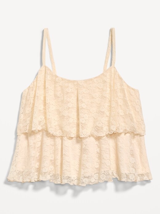 Image number 1 showing, Tiered Lace Ruffle Top