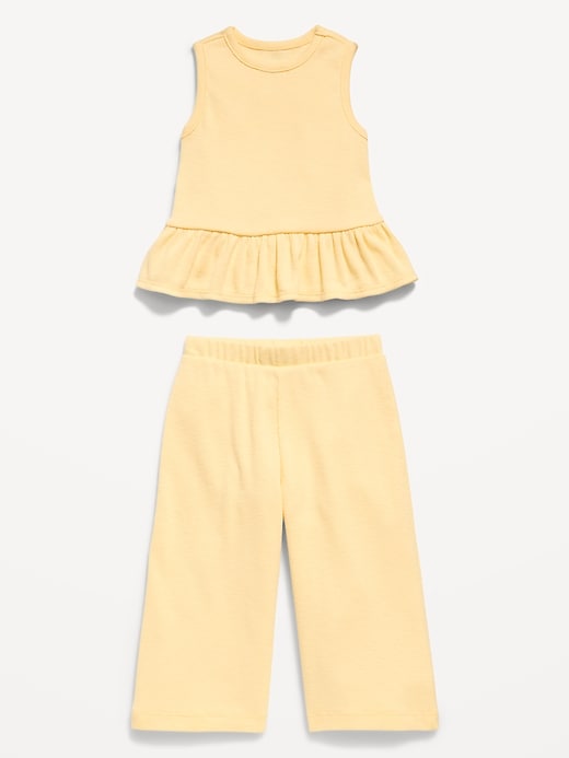 Image number 2 showing, Sleeveless Ribbed Peplum Top and Pants Set for Baby