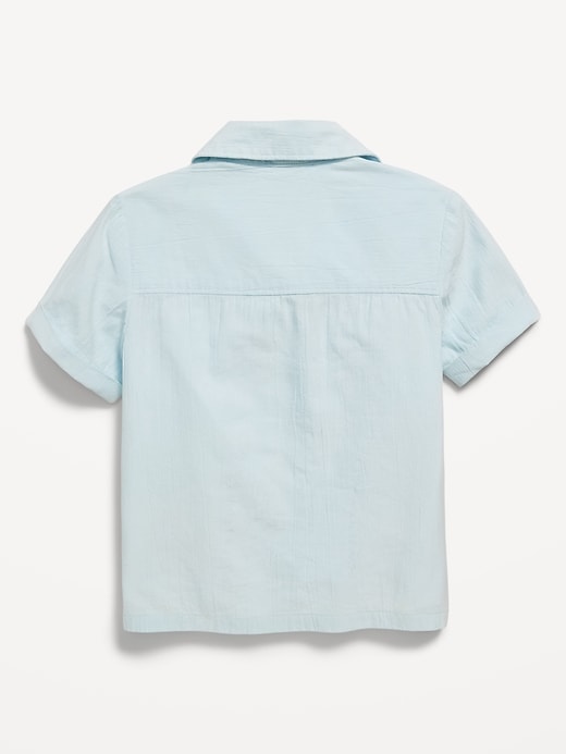 Image number 2 showing, Short-Sleeve Embroidered Shirt for Toddler Boys