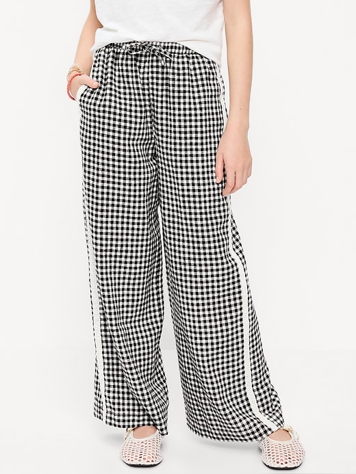 Image number 1 showing, Lace-Trim Linen-Blend Pants for Girls