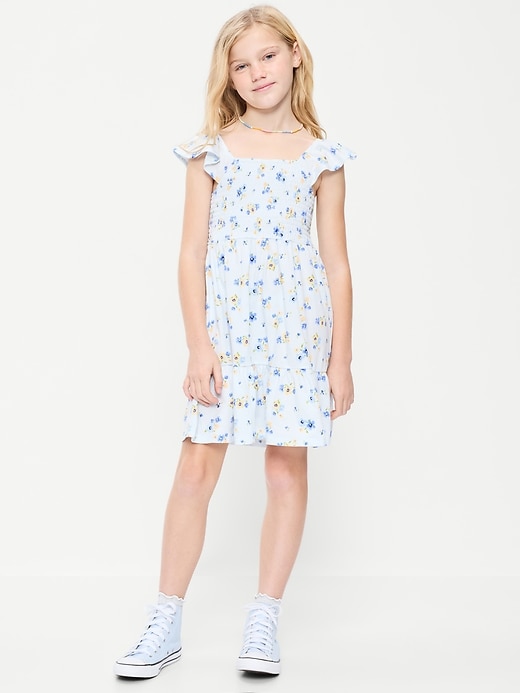 Image number 1 showing, Fit and Flare Smocked Dress for Girls