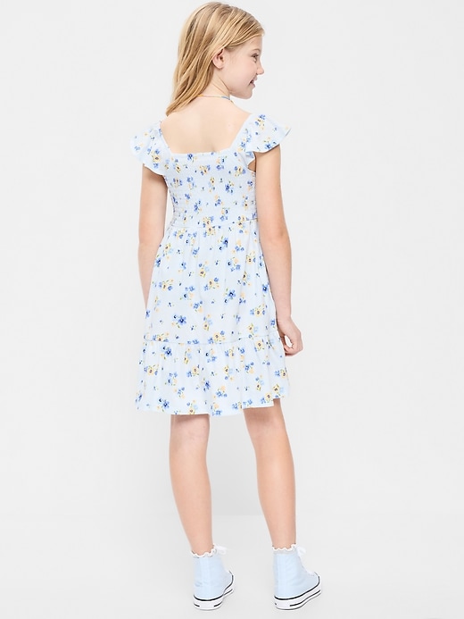 Image number 2 showing, Fit and Flare Smocked Dress for Girls