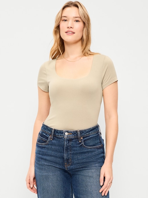 Image number 5 showing, Hug Double-Layer Scoop-Neck Top