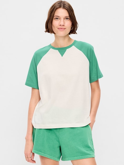 Image number 1 showing, Vintage Crew-Neck Raglan T-Shirt