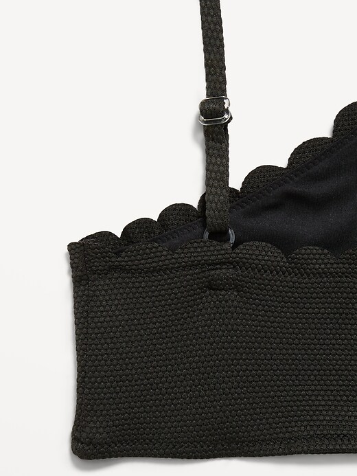 Image number 2 showing, Textured Scallop-Trim Halter Swim Set for Girls