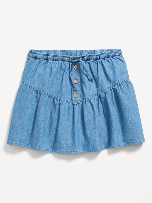Image number 1 showing, Chambray Buttoned Skirt for Girls