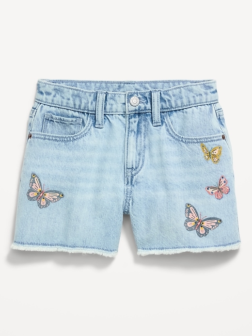 Image number 3 showing, High-Waisted Printed Frayed-Hem Jean Shorts for Girls