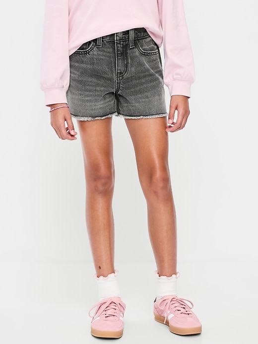 Image number 1 showing, High-Waisted Frayed-Hem Jean Shorts for Girls