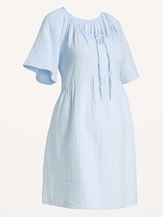 Image number 1 showing, Maternity Flutter-Sleeve Mini Dress