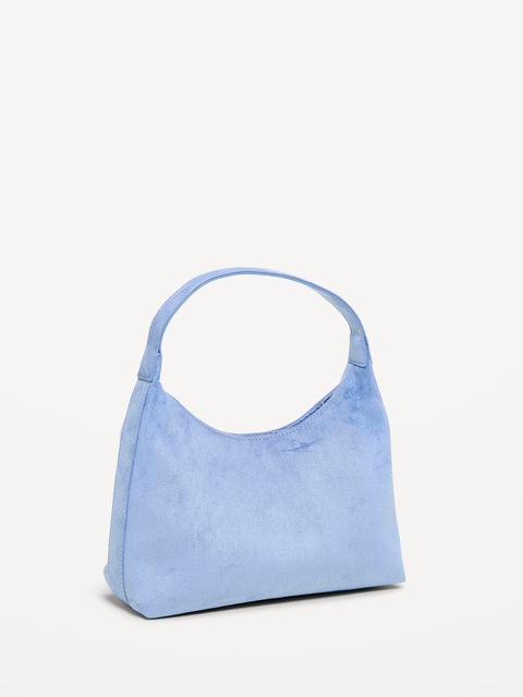 Faux-Suede Mini Hobo Bag