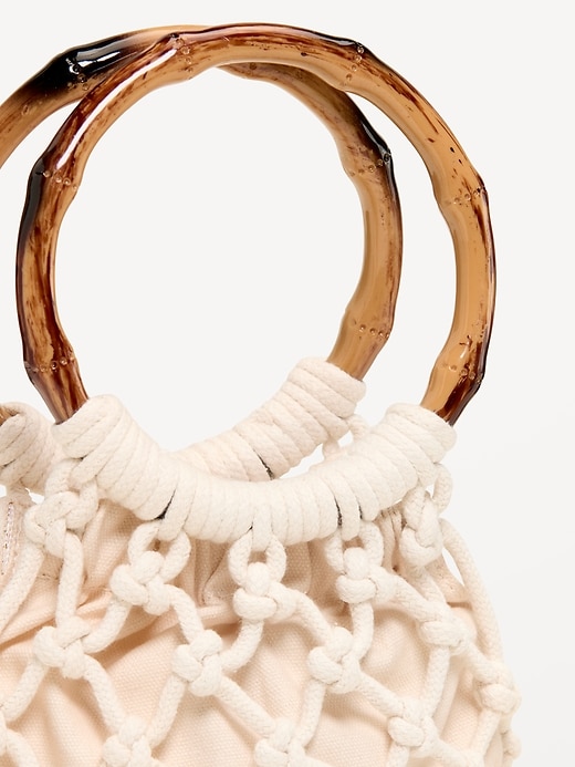 Image number 4 showing, Macrame Ring Handle Bag