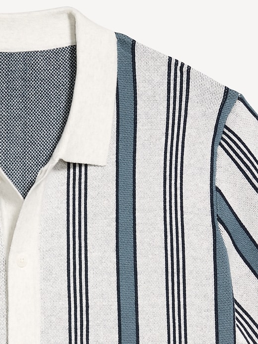 Image number 4 showing, Short-Sleeve Striped Sweater Shirt