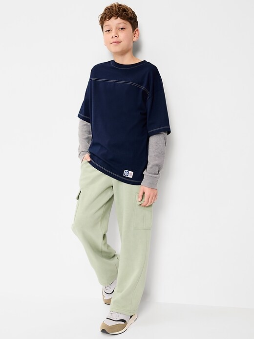 Image number 3 showing, Favorite Fleece Baggy Cargo Sweatpants for Boys