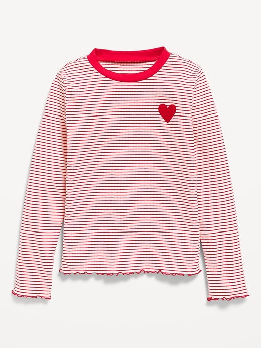 Image number 2 showing, Printed Long-Sleeve Fitted Ringer Top for Girls