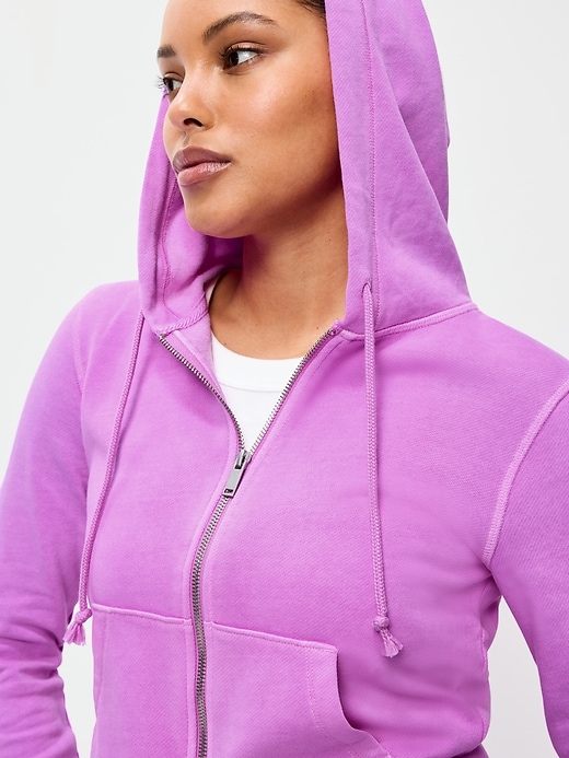 Image number 3 showing, Shrunken Cropped Zip Hoodie Sweatshirt