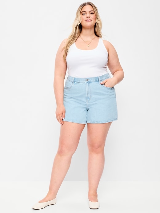 Image number 7 showing, High-Waisted Wow Baggy Jean Shorts -- 5-inch inseam
