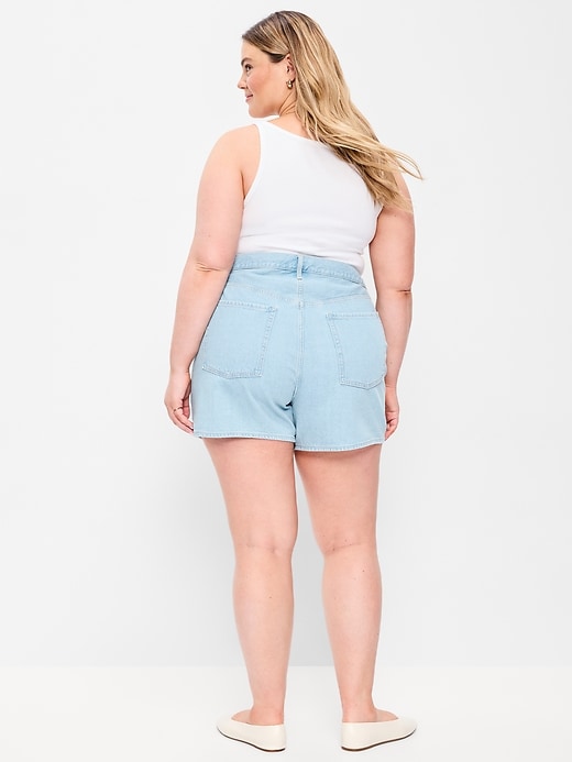 Image number 8 showing, High-Waisted Wow Baggy Jean Shorts -- 5-inch inseam