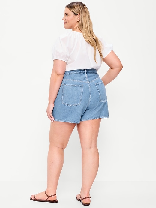 Image number 8 showing, High-Waisted Wow Baggy Jean Shorts -- 5-inch inseam