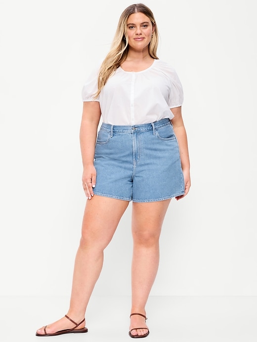 Image number 7 showing, High-Waisted Wow Baggy Jean Shorts -- 5-inch inseam