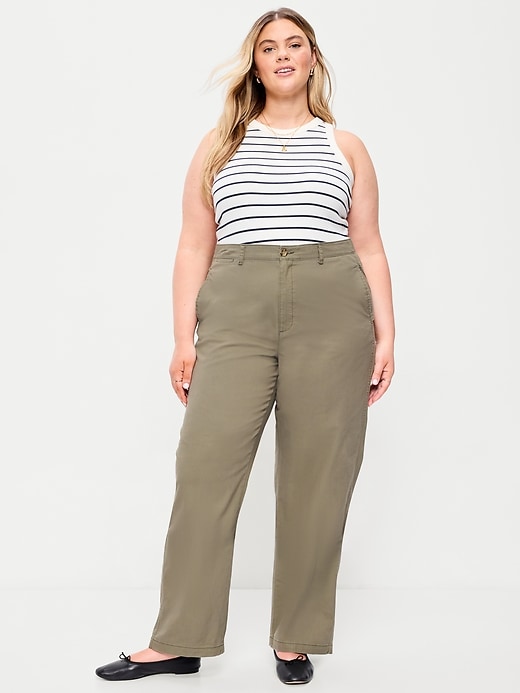 L'image numéro 7 présente Chino authentique droit à taille haute, pleine longueur