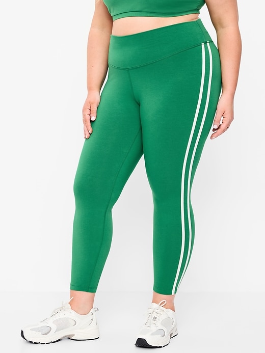L'image numéro 4 présente Legging PowerChill à rayures latérales à taille haute longueur 7/8