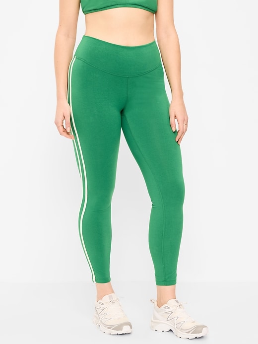 L'image numéro 2 présente Legging PowerChill à rayures latérales à taille haute longueur 7/8