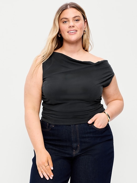 Image number 8 showing, Slit-Neck Ruched Top