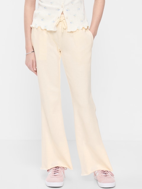 PANTALON ÉTROIT ÉVASÉ EN JERSEY BOUCLETTE À OURLET FENDU POUR FILLE