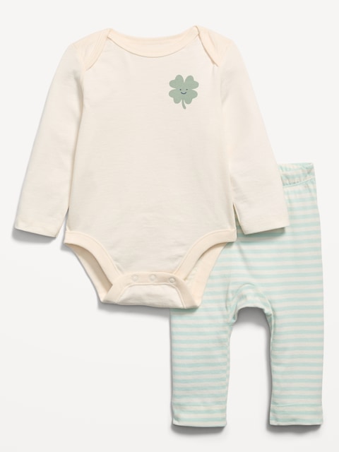 Long-Sleeve Bodysuit and Leggings Set for Baby