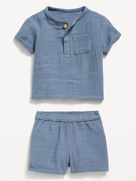 Image number 2 showing, Double-Weave Pocket T-Shirt and Shorts Set for Baby