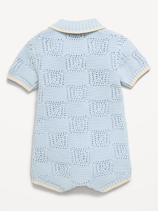 Image number 3 showing, Short-Sleeve Sweater-Knit One-Piece Romper for Baby