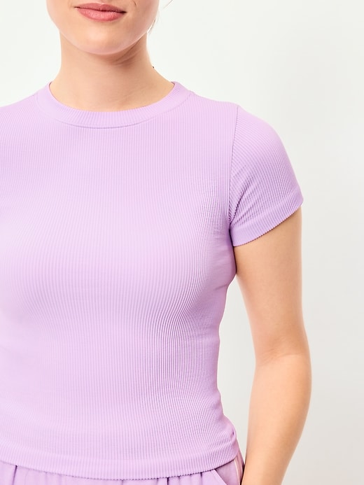 Image number 4 showing, Exhale Seamless Fitted Rib T-Shirt