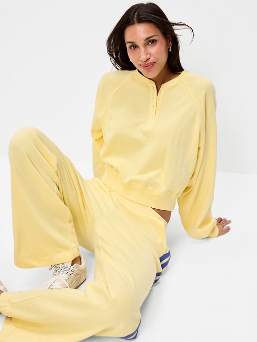 Image number 3 showing, SoComfy Oversized Button-Front Sweatshirt