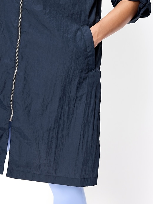 Image number 7 showing, Loose-Fit Hooded Trench Coat