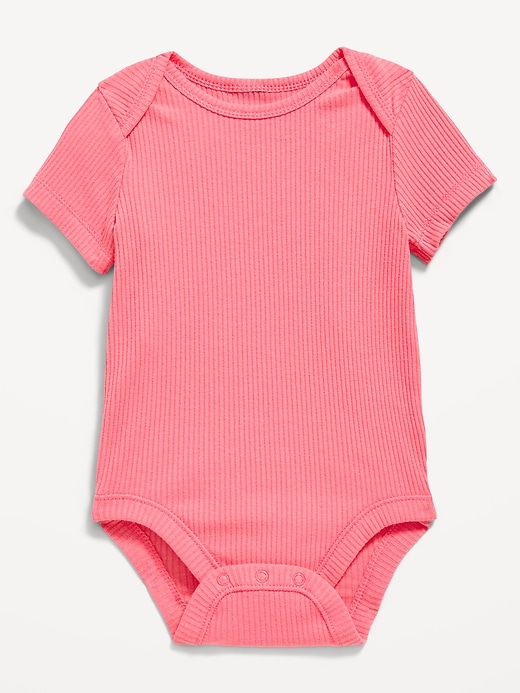 Image number 1 showing, Unisex Short-Sleeve Ribbed Bodysuit for Baby