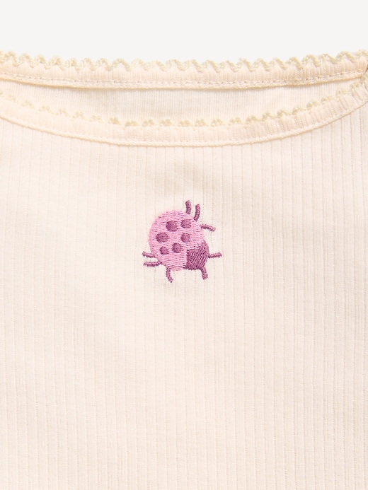 L'image numéro 3 présente Camisole côtelée à bordure à volants pour toute-petite