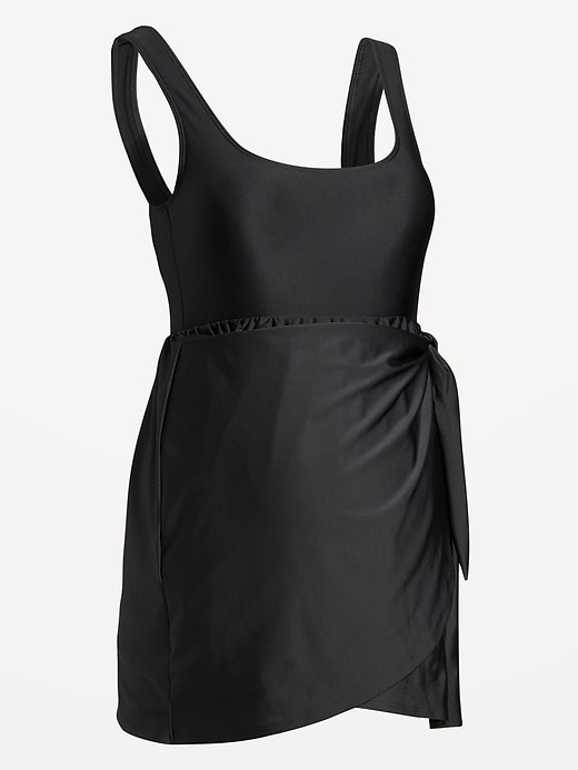 Image number 4 showing, Maternity Classic Wrap Swim Dress
