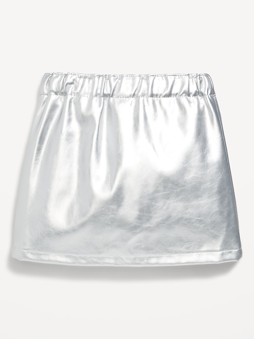 Image number 4 showing, Shiny Faux-Leather Button-Front Skirt for Toddler Girls