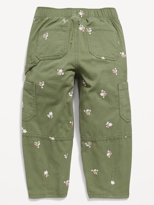 Image number 4 showing, Pull-On Baggy Barrel-Leg Cargo Pants for Toddler Girls