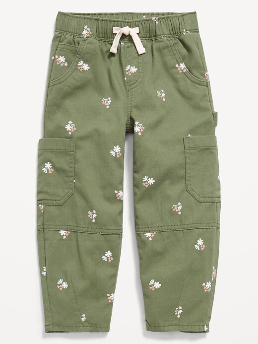 Image number 3 showing, Pull-On Baggy Barrel-Leg Cargo Pants for Toddler Girls