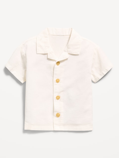 Short-Sleeve Linen-Blend Shirt for Baby