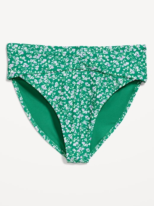 L'image numéro 4 présente Culotte de bikini cintrée à taille haute