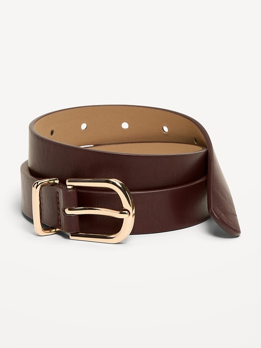 Image number 1 showing, Classic Faux-Leather Belt